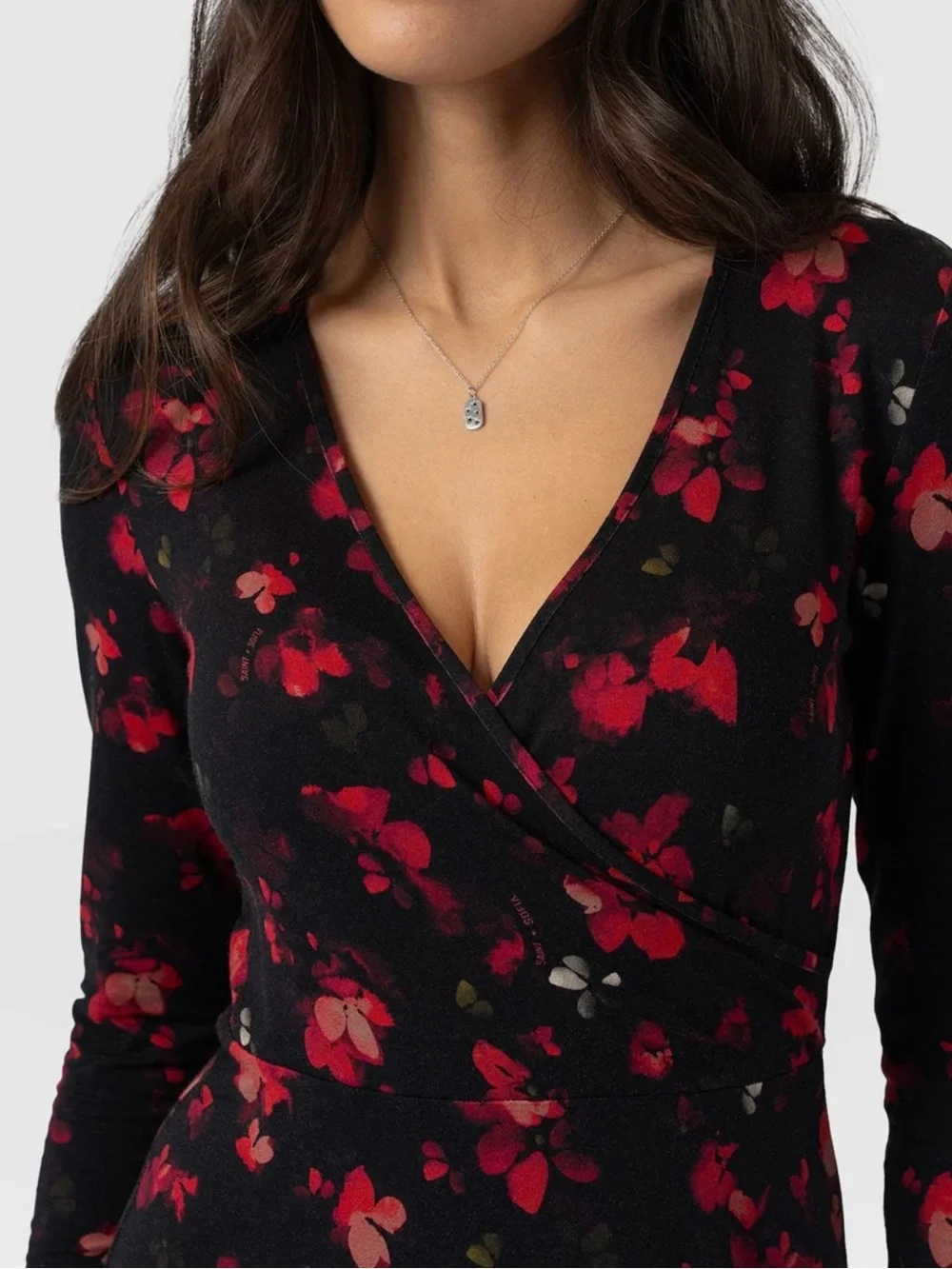 NWOT Saint + Sophia Maggie Wrap Midi Dress - Picture 4 of 10